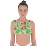 Strawberries Pattern Seamless Bandaged Up Bikini Top