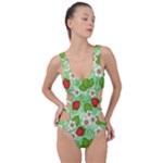 Strawberries Pattern Seamless Side Cut Out Swimsuit