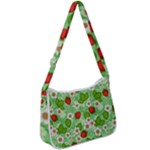 Strawberries Pattern Seamless Zip Up Shoulder Bag