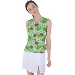 Strawberries Pattern Seamless Women s Sleeveless Sports Top