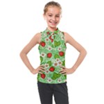 Strawberries Pattern Seamless Kids  Sleeveless Polo T-Shirt