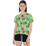 Strawberries Pattern Seamless Open Back Sport T-Shirt