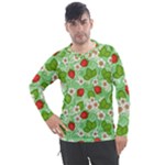 Strawberries Pattern Seamless Men s Pique Long Sleeve T-Shirt