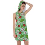 Strawberries Pattern Seamless Racer Back Hoodie Dress