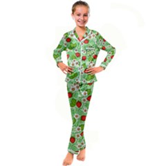 Kids  Satin Long Sleeve Pajamas Set 