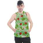 Strawberries Pattern Seamless Men s Sleeveless Hoodie