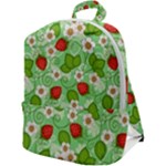 Strawberries Pattern Seamless Zip Up Backpack