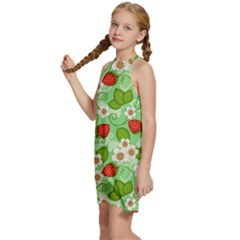 Kids  Halter Collar Waist Tie Chiffon Dress 