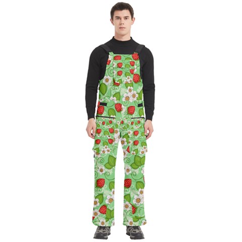 Strawberries Pattern Seamless Men s Side Zip Front Pouch Ski And Snowboard Bib Pants	 from ArtsNow.com