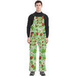 Strawberries Pattern Seamless Men s Side Zip Front Pouch Ski And Snowboard Bib Pants	