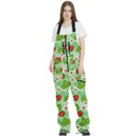 Strawberries Pattern Seamless Women s Front Zip Ski And Snowboard Bib Pants