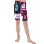 Christmas Santa Claus Kids  Mid Length Swim Shorts