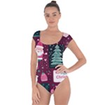 Christmas Santa Claus Short Sleeve Leotard 