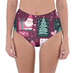 Christmas Santa Claus Reversible High-Waist Bikini Bottoms