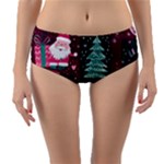 Christmas Santa Claus Reversible Mid-Waist Bikini Bottoms