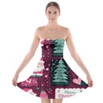 Christmas Santa Claus Strapless Bra Top Dress