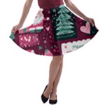 Christmas Santa Claus A-line Skater Skirt