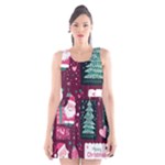 Christmas Santa Claus Scoop Neck Skater Dress