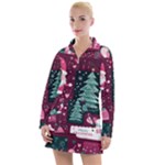 Christmas Santa Claus Women s Long Sleeve Casual Dress