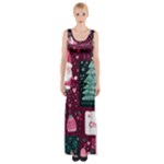 Christmas Santa Claus Thigh Split Maxi Dress