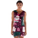 Christmas Santa Claus Wrap Front Bodycon Dress