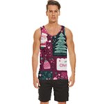 Christmas Santa Claus Men s Wide Collar Tank Top