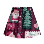 Christmas Santa Claus Mini Flare Skirt