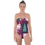 Christmas Santa Claus Tie Back One Piece Swimsuit