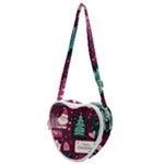 Christmas Santa Claus Heart Shoulder Bag