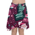 Christmas Santa Claus Chiffon Wrap Front Skirt