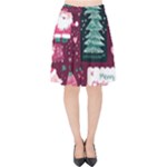 Christmas Santa Claus Velvet High Waist Skirt