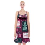 Christmas Santa Claus Spaghetti Strap Velvet Dress