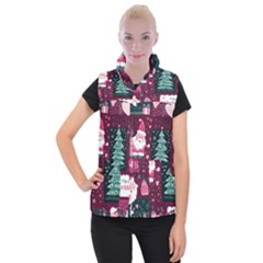 Christmas Santa Claus Women s Button Up Vest from ArtsNow.com