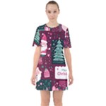 Christmas Santa Claus Sixties Short Sleeve Mini Dress