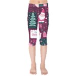 Christmas Santa Claus Kids  Capri Leggings 