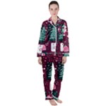 Christmas Santa Claus Women s Long Sleeve Satin Pajamas Set	