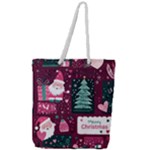 Christmas Santa Claus Full Print Rope Handle Tote (Large)