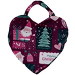 Christmas Santa Claus Giant Heart Shaped Tote