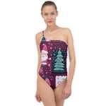 Christmas Santa Claus Classic One Shoulder Swimsuit