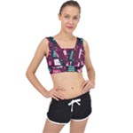 Christmas Santa Claus V-Back Sports Bra