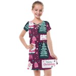 Christmas Santa Claus Kids  Cross Web Dress