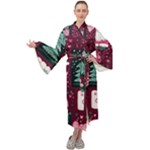 Christmas Santa Claus Maxi Velvet Kimono