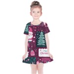 Christmas Santa Claus Kids  Simple Cotton Dress