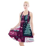 Christmas Santa Claus Halter Party Swing Dress 