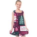 Christmas Santa Claus Kids  Cross Back Dress