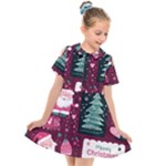 Christmas Santa Claus Kids  Short Sleeve Shirt Dress