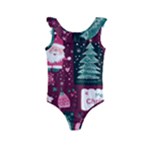 Christmas Santa Claus Kids  Frill Swimsuit