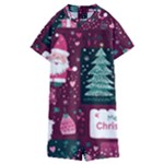 Christmas Santa Claus Kids  Boyleg Half Suit Swimwear