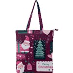 Christmas Santa Claus Double Zip Up Tote Bag