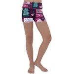 Christmas Santa Claus Kids  Lightweight Velour Yoga Shorts